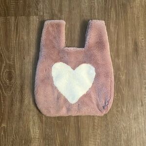 BP Faux Fur Pink Heart Tote Bag